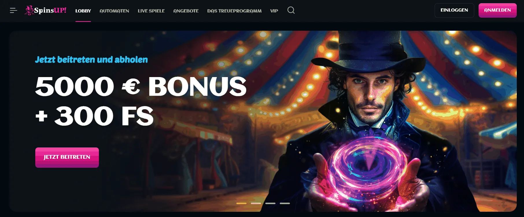 SpinsUp Casino Startseite